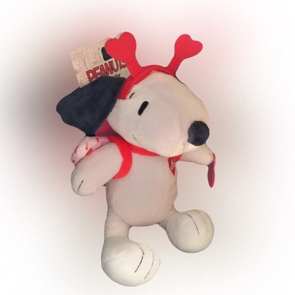 Peanuts Snoopy Dog Plush Squeaky Toy Valentine's Day "Be Mine" with Angel Wings - Picture 3 of 5